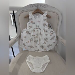 🤍 18 Mth Baby Girl Disney Winnie the Pooh X Oshkosh Cotton Dress with Bows NWT